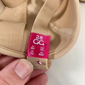 Curvy Kate Women Luxe Strapless Bra sz 28GG Biscotti Underwire Adjustable Straps